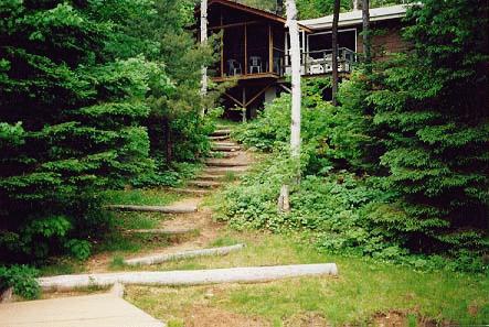 view from the dock towards the cottage