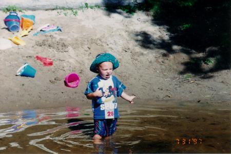 guest photo: toddler wading into water